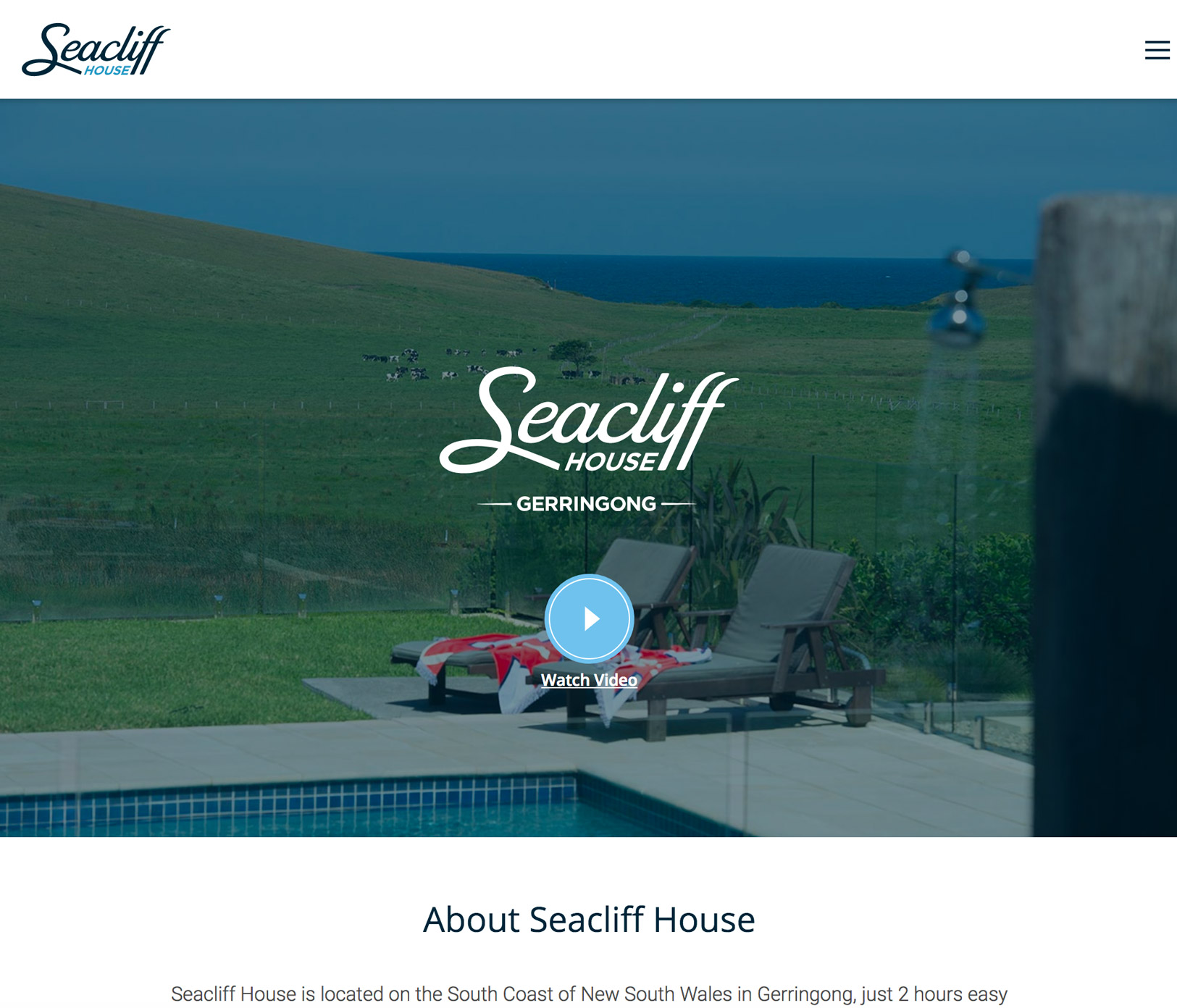 Seacliff House website screenshot
